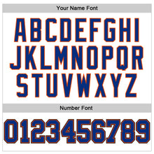 Load image into Gallery viewer, Custom White Royal Orange-Black Authentic Throwback Basketball Jersey
