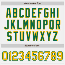 Load image into Gallery viewer, Custom White Kelly Green Pinstripe Gold Authentic Baseball Jersey
