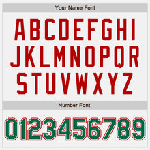 Load image into Gallery viewer, Custom White Kelly Green Pinstripe Kelly Green-Red Authentic Baseball Jersey
