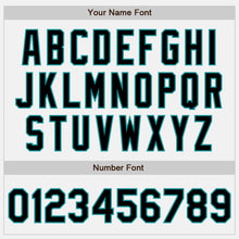 Load image into Gallery viewer, Custom White Teal Pinstripe Black Authentic Baseball Jersey
