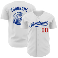 Load image into Gallery viewer, Custom White Red-Royal Authentic Baseball Jersey
