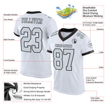 Load image into Gallery viewer, Custom White Silver-Black Mesh Authentic Football Jersey
