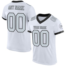 Load image into Gallery viewer, Custom White Silver-Black Mesh Authentic Football Jersey
