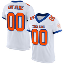 Load image into Gallery viewer, Custom White Orange-Royal Mesh Authentic Football Jersey
