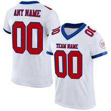 Load image into Gallery viewer, Custom White Red-Royal Mesh Authentic Football Jersey
