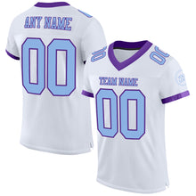 Load image into Gallery viewer, Custom White Light Blue-Purple Mesh Authentic Football Jersey
