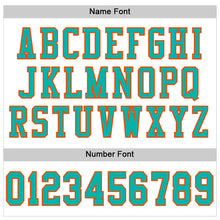 Load image into Gallery viewer, Custom White Aqua-Orange Mesh Authentic Football Jersey
