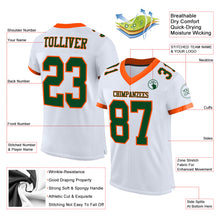 Load image into Gallery viewer, Custom White Green-Orange Mesh Authentic Football Jersey
