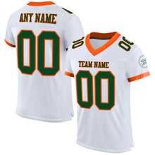Load image into Gallery viewer, Custom White Green-Orange Mesh Authentic Football Jersey
