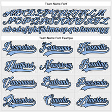 Load image into Gallery viewer, Custom White Light Blue-Black Hockey Lace Neck Jersey
