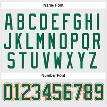 Load image into Gallery viewer, Custom White Kelly Green-Orange Hockey Lace Neck Jersey
