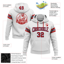 Load image into Gallery viewer, Custom Stitched White Red-Navy Football Pullover Sweatshirt Hoodie
