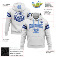 Load image into Gallery viewer, Custom Stitched White Light Blue-Royal Football Pullover Sweatshirt Hoodie
