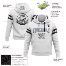 Load image into Gallery viewer, Custom Stitched White Silver-Black Football Pullover Sweatshirt Hoodie

