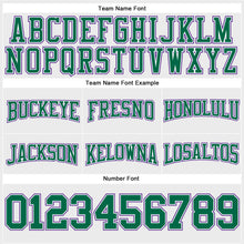 Load image into Gallery viewer, Custom Stitched White Kelly Green-Purple Football Pullover Sweatshirt Hoodie
