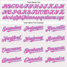 Load image into Gallery viewer, Custom White Pink-Light Blue Authentic Baseball Jersey
