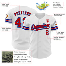 Load image into Gallery viewer, Custom White Red-Royal Authentic Baseball Jersey
