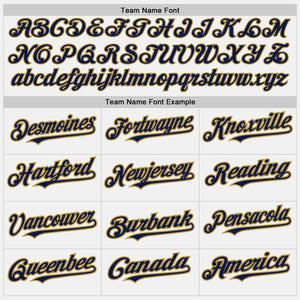 Custom White Navy Pinstripe Old Gold Authentic Baseball Jersey
