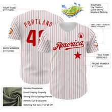 Load image into Gallery viewer, Custom White Red Pinstripe Authentic Red Star Baseball Jersey
