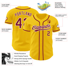 Load image into Gallery viewer, Custom Yellow Crimson-White Authentic Baseball Jersey
