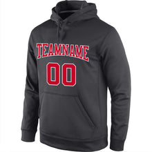 Load image into Gallery viewer, Custom Stitched Anthracite Red-White Sports Pullover Sweatshirt Hoodie
