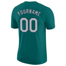 Load image into Gallery viewer, Custom Aqua Gray-Navy Performance T-Shirt
