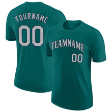 Load image into Gallery viewer, Custom Aqua Gray-Navy Performance T-Shirt
