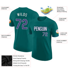 Load image into Gallery viewer, Custom Aqua Purple-White Performance T-Shirt

