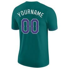 Load image into Gallery viewer, Custom Aqua Purple-White Performance T-Shirt
