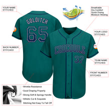Load image into Gallery viewer, Custom Teal Navy-Gray Authentic Drift Fashion Baseball Jersey

