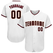 Load image into Gallery viewer, Custom White Black-Crimson Baseball Jersey
