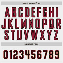 Load image into Gallery viewer, Custom White Black-Crimson Baseball Jersey

