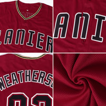 Load image into Gallery viewer, Custom Crimson Black-City Cream Baseball Jersey
