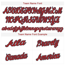 Load image into Gallery viewer, Custom White Red-Navy Baseball Jersey
