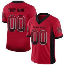 Load image into Gallery viewer, Custom Red Black-Gray Mesh Drift Fashion Football Jersey
