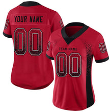 Load image into Gallery viewer, Custom Red Black-Gray Mesh Drift Fashion Football Jersey
