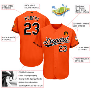 Custom Orange Black-White Baseball Jersey