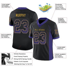 Load image into Gallery viewer, Custom Black Purple-Old Gold Mesh Drift Fashion Football Jersey
