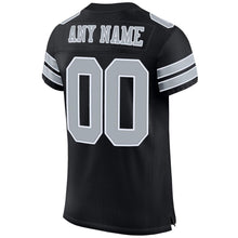 Load image into Gallery viewer, Custom Black Silver-White Mesh Authentic Football Jersey
