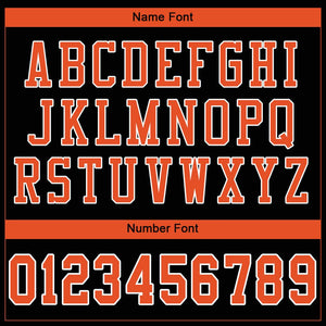 Custom Black Orange-White Mesh Authentic Football Jersey