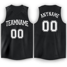 Load image into Gallery viewer, Custom Black White V-Neck Basketball Jersey

