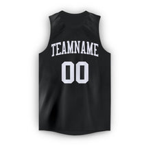 Load image into Gallery viewer, Custom Black White Round Neck Basketball Jersey
