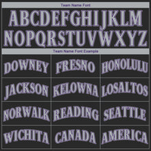 Load image into Gallery viewer, Custom Black Gray-Purple Authentic Baseball Jersey
