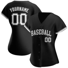 Load image into Gallery viewer, Custom Black White-Gray Authentic Baseball Jersey
