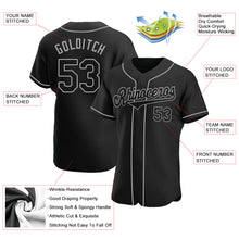 Load image into Gallery viewer, Custom Black Black-Gray Authentic Baseball Jersey
