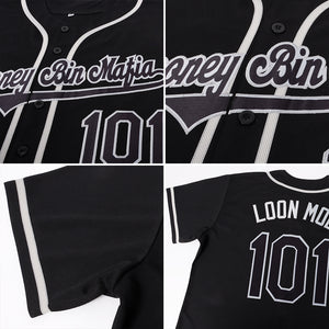 Custom Black Black-Gray Authentic Baseball Jersey