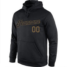 Load image into Gallery viewer, Custom Stitched Black Black-Old Gold Sports Pullover Sweatshirt Hoodie
