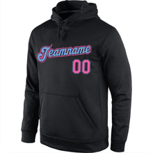 Load image into Gallery viewer, Custom Stitched Black Pink-Light Blue Sports Pullover Sweatshirt Hoodie
