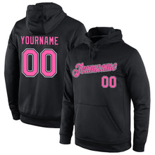 Load image into Gallery viewer, Custom Stitched Black Pink-White Sports Pullover Sweatshirt Hoodie
