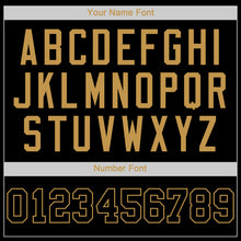 Load image into Gallery viewer, Custom Black Black-Old Gold Authentic Baseball Jersey
